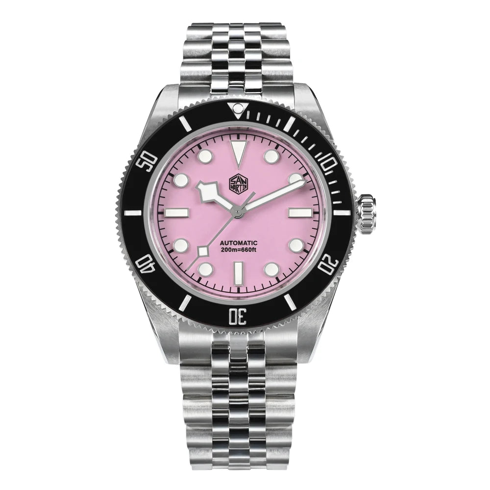 Pink Dial Diver Automatic Watch SN0128