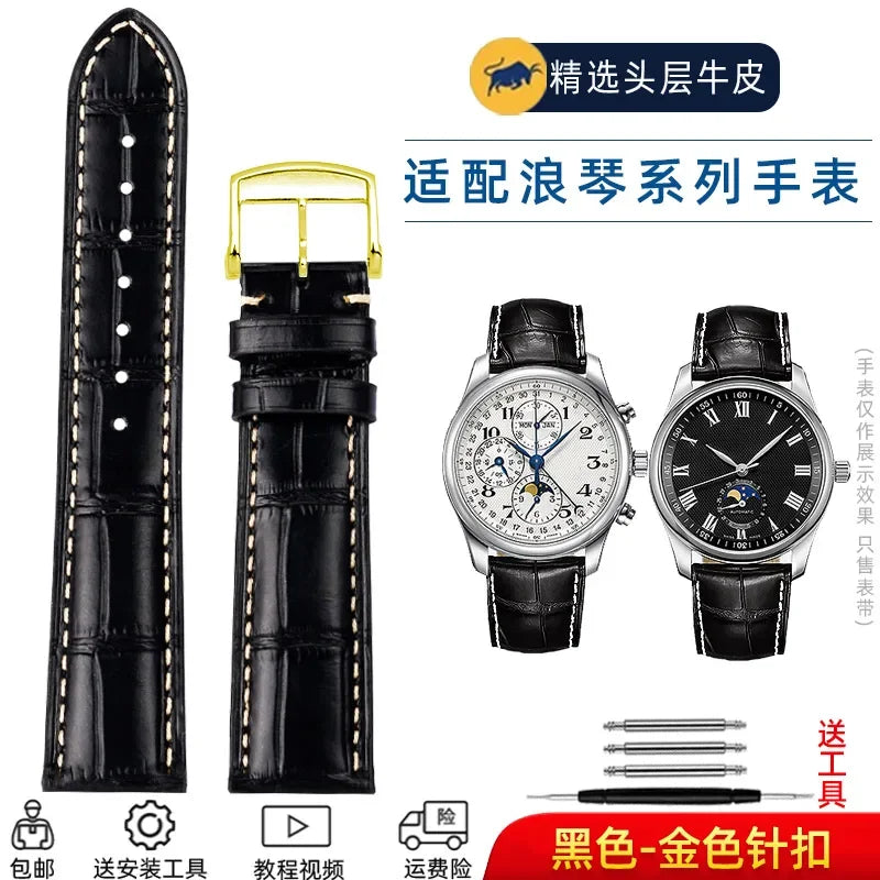 Cowhide Leather Watchband 19mm 20mm 21mm