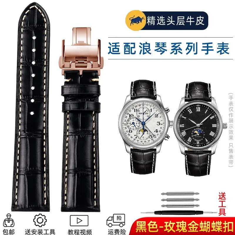 Cowhide Leather Watchband 19mm 20mm 21mm