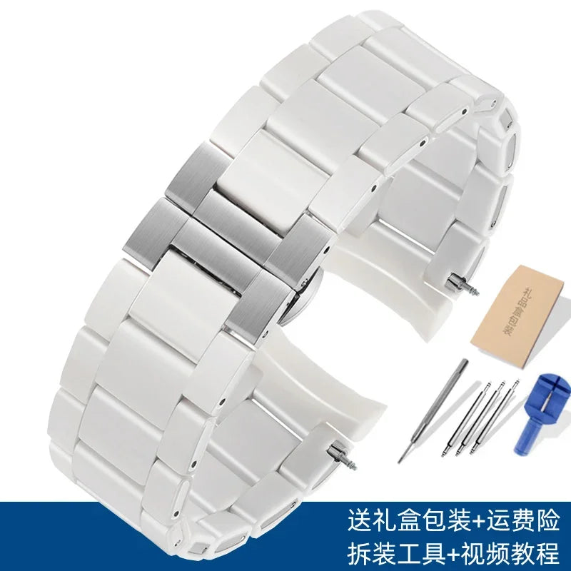 Rubber-Clad Steel Watchband 20mm 23mm