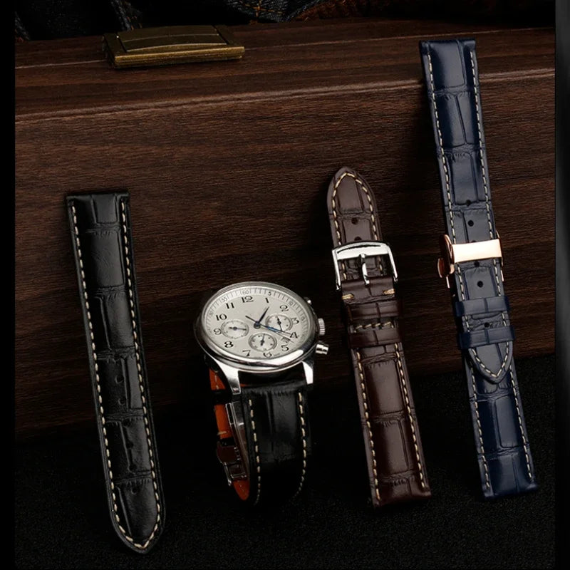 Cowhide Leather Watchband 19mm 20mm 21mm