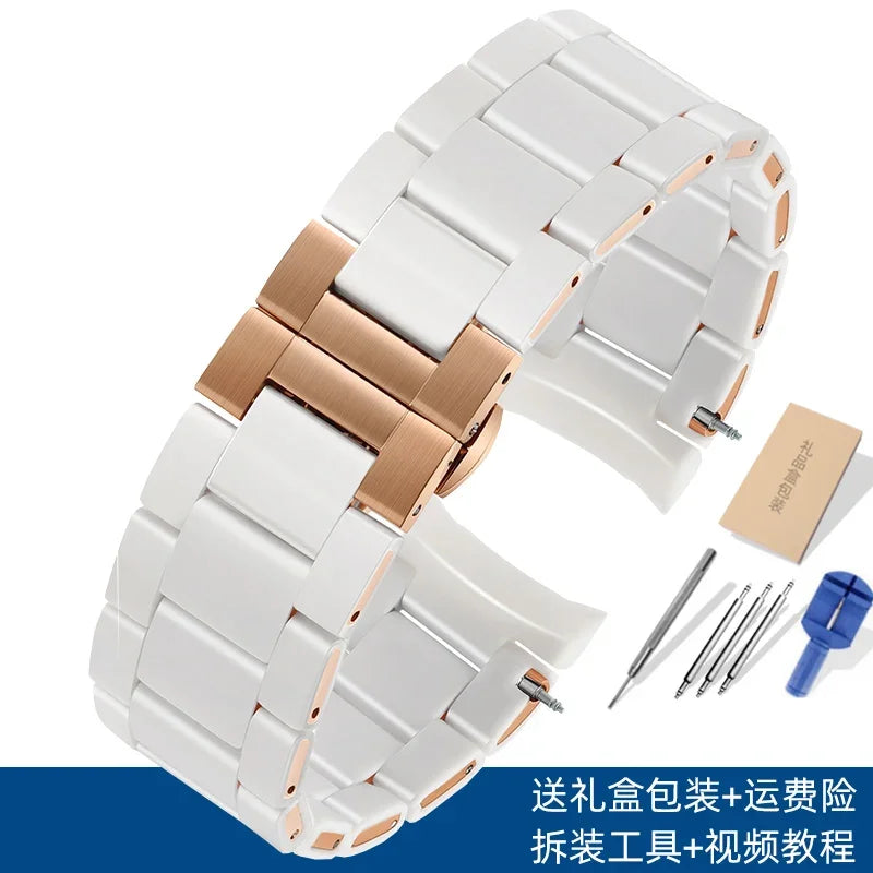 Rubber-Clad Steel Watchband 20mm 23mm