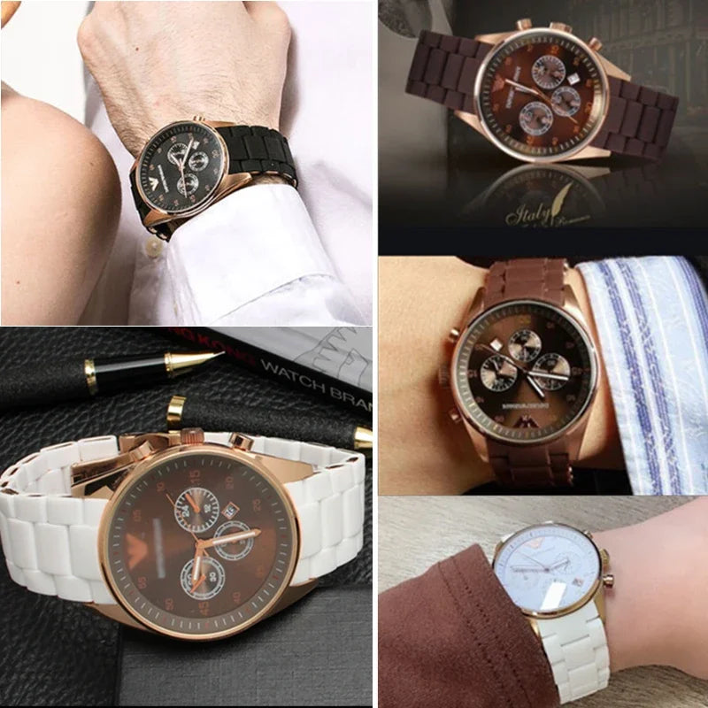 Rubber-Clad Steel Watchband 20mm 23mm