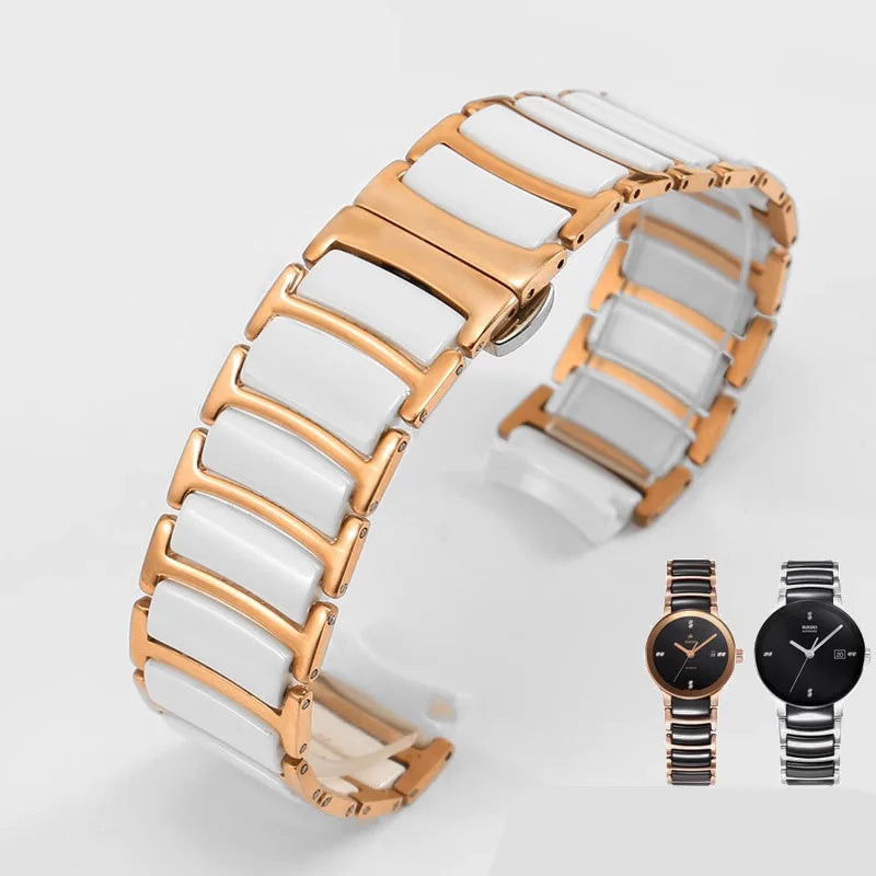 Ceramic-Steel Watchband 12mm×16mm 16mm×20mm