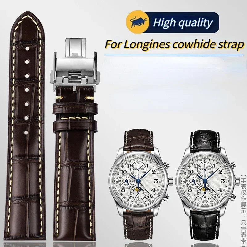 Cowhide Leather Watchband 19mm 20mm 21mm
