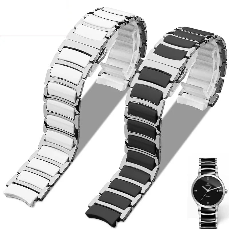 Ceramic-Steel Watchband 12mm×16mm 16mm×20mm