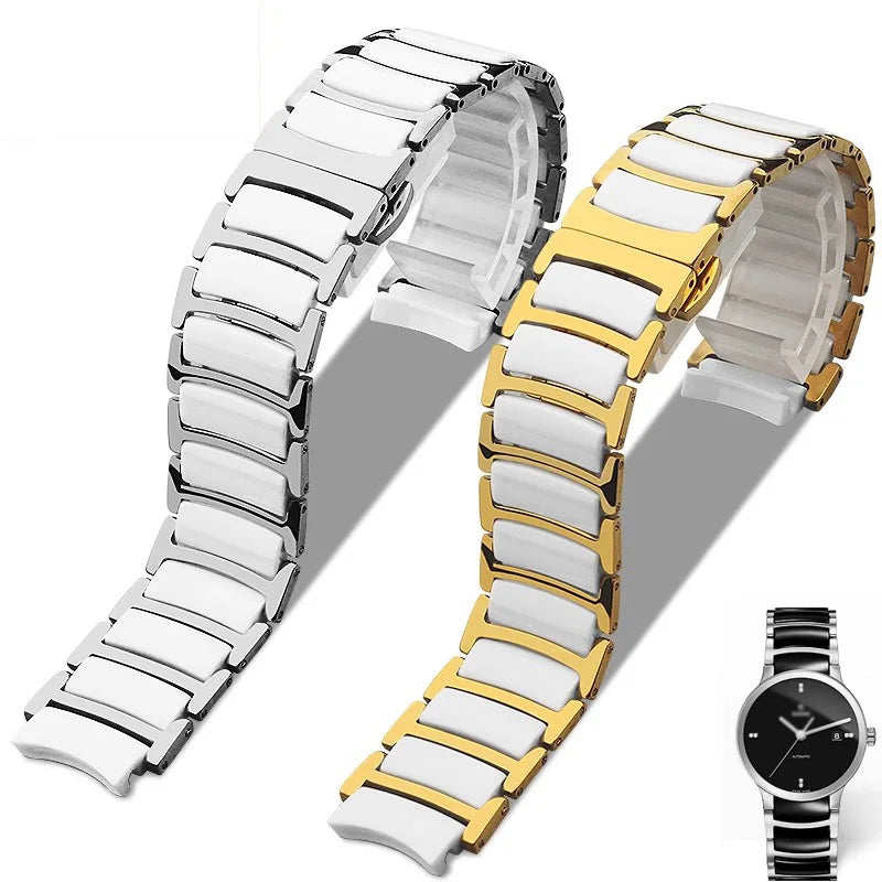 Ceramic-Steel Watchband 12mm×16mm 16mm×20mm