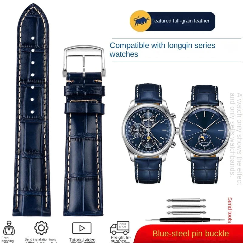 Cowhide Leather Watchband 19mm 20mm 21mm