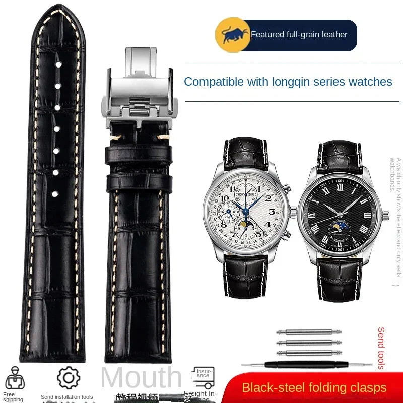 Cowhide Leather Watchband 19mm 20mm 21mm