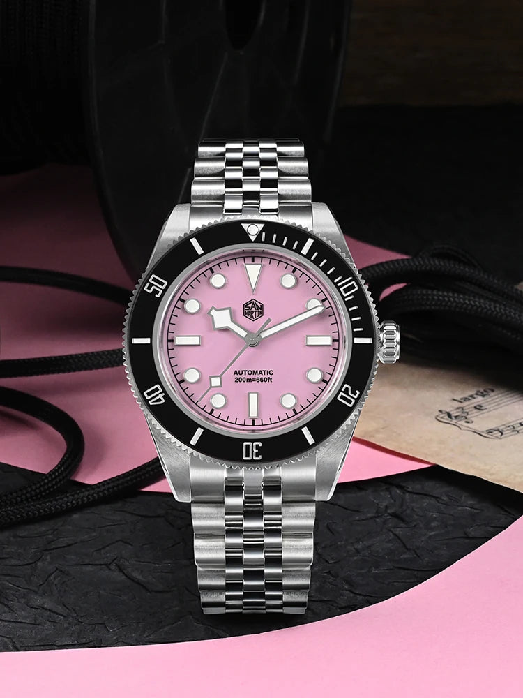 Pink Dial Diver Automatic Watch SN0128