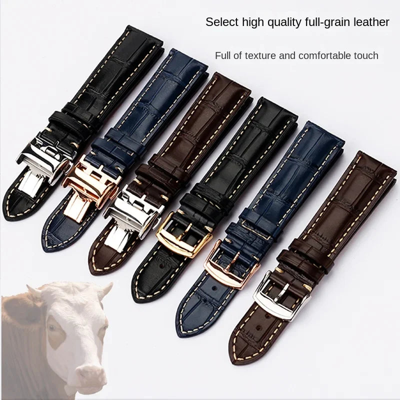 Cowhide Leather Watchband 19mm 20mm 21mm