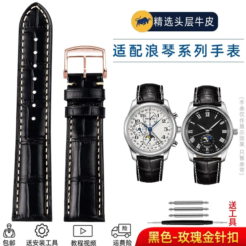 Cowhide Leather Watchband 19mm 20mm 21mm