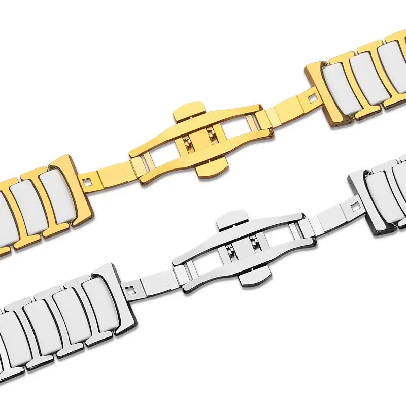 Ceramic-Steel Watchband 12mm×16mm 16mm×20mm