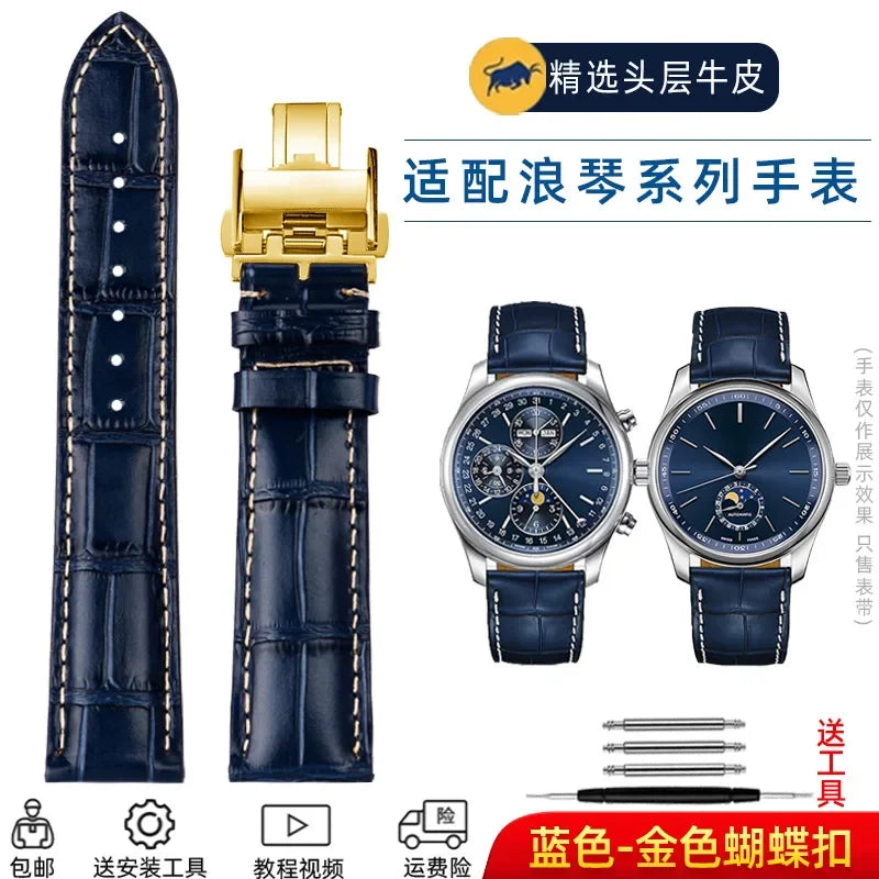 Cowhide Leather Watchband 19mm 20mm 21mm