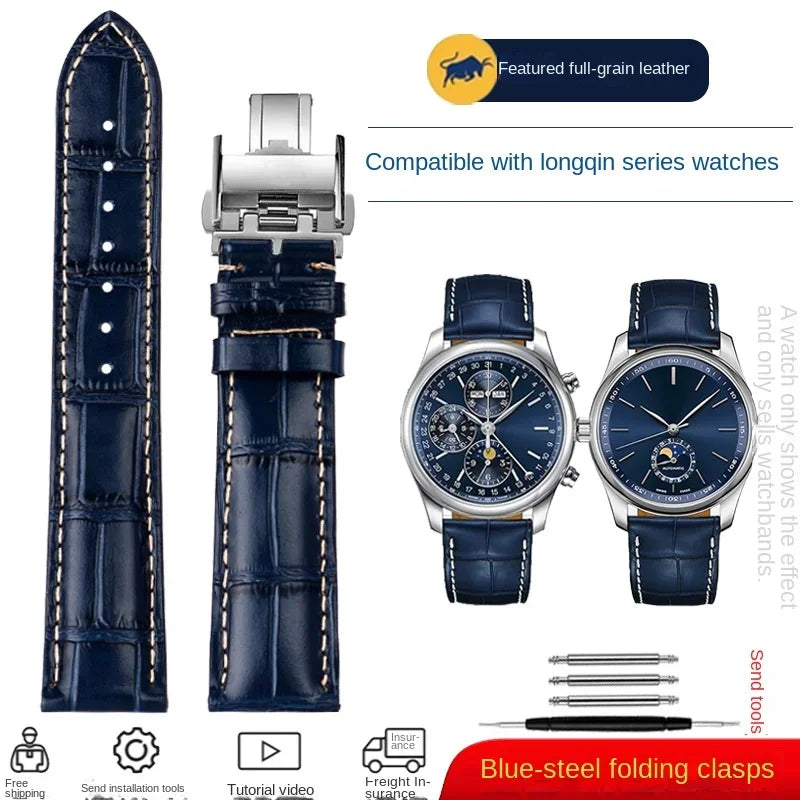 Cowhide Leather Watchband 19mm 20mm 21mm