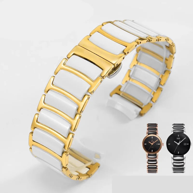 Ceramic-Steel Watchband 12mm×16mm 16mm×20mm
