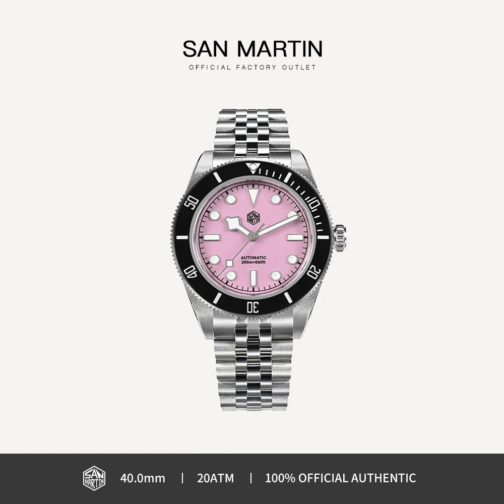 Pink Dial Diver Automatic Watch SN0128