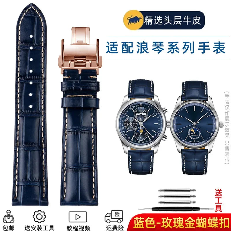 Cowhide Leather Watchband 19mm 20mm 21mm