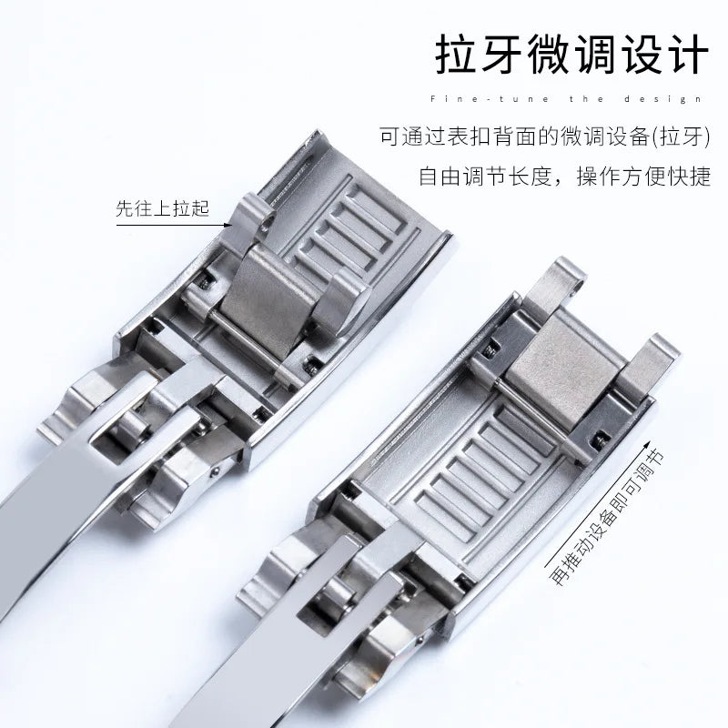 FKM Fluororubber Watchband 19mm 20mm