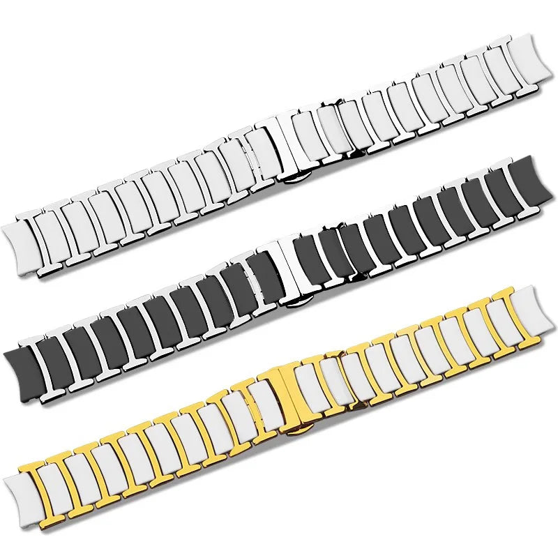 Ceramic-Steel Watchband 12mm×16mm 16mm×20mm