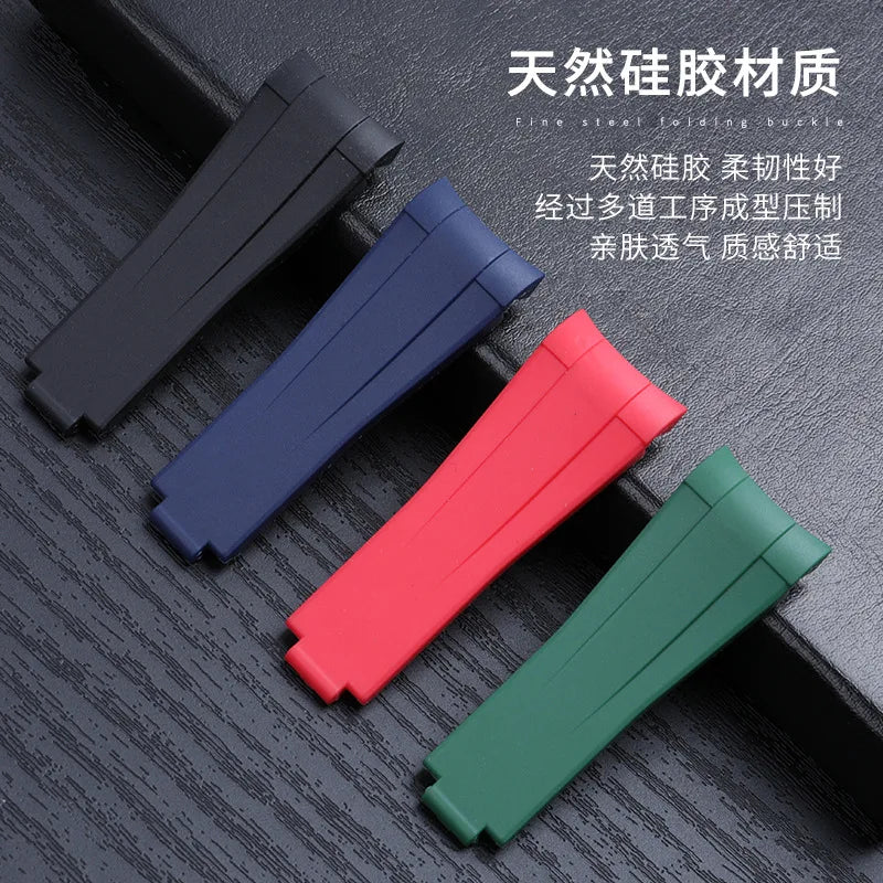 FKM Fluororubber Watchband 19mm 20mm